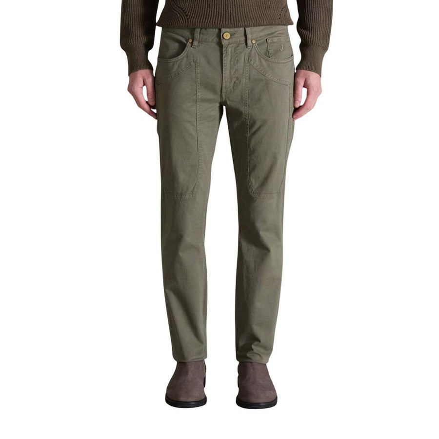 Green Cotton Skinny Pants