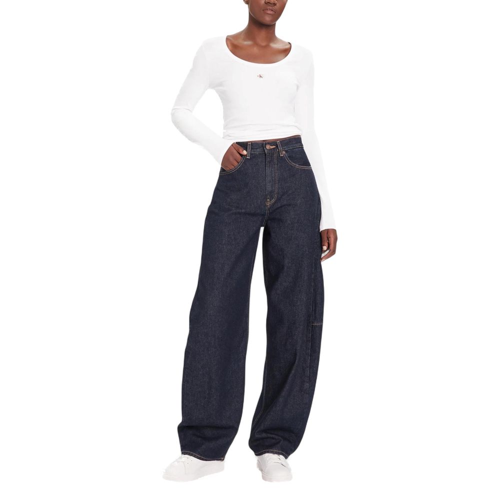 Blue Cotton Mom Jeans