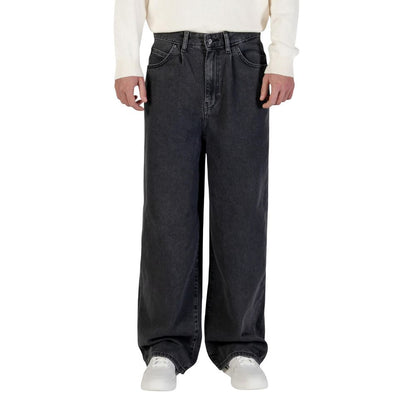 Black Cotton Relaxed Fit Jeans