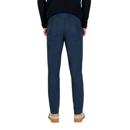 Blue Cotton Skinny Pants