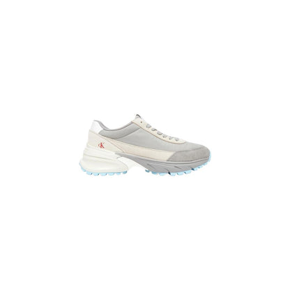 Gray Suede Leather Athletic Sneakers