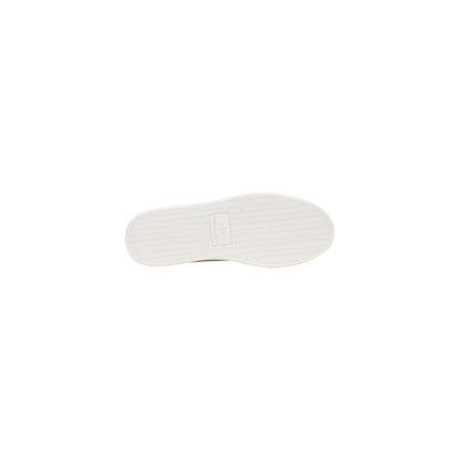 White Polyester Low Top Sneakers