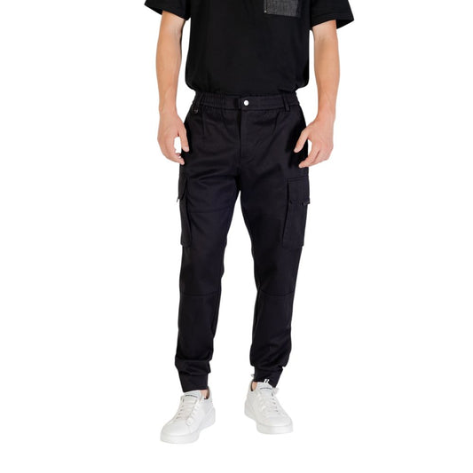 Black Viscose Casual Pants