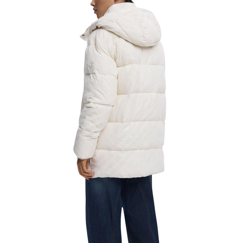 Cream Polyester Coat