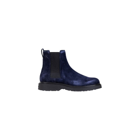 Blue Suede Leather Chelsea Boots