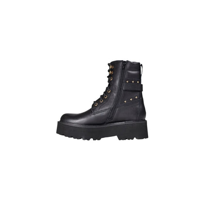 Black Leather Lace-Up Boots