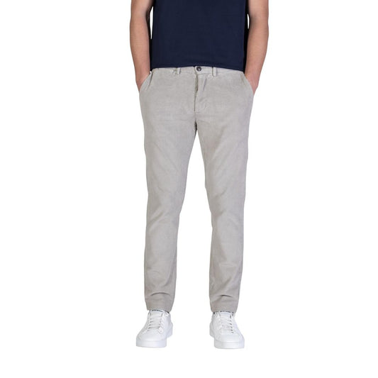 Gray Cotton Casual Pants