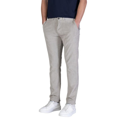 Gray Cotton Casual Pants