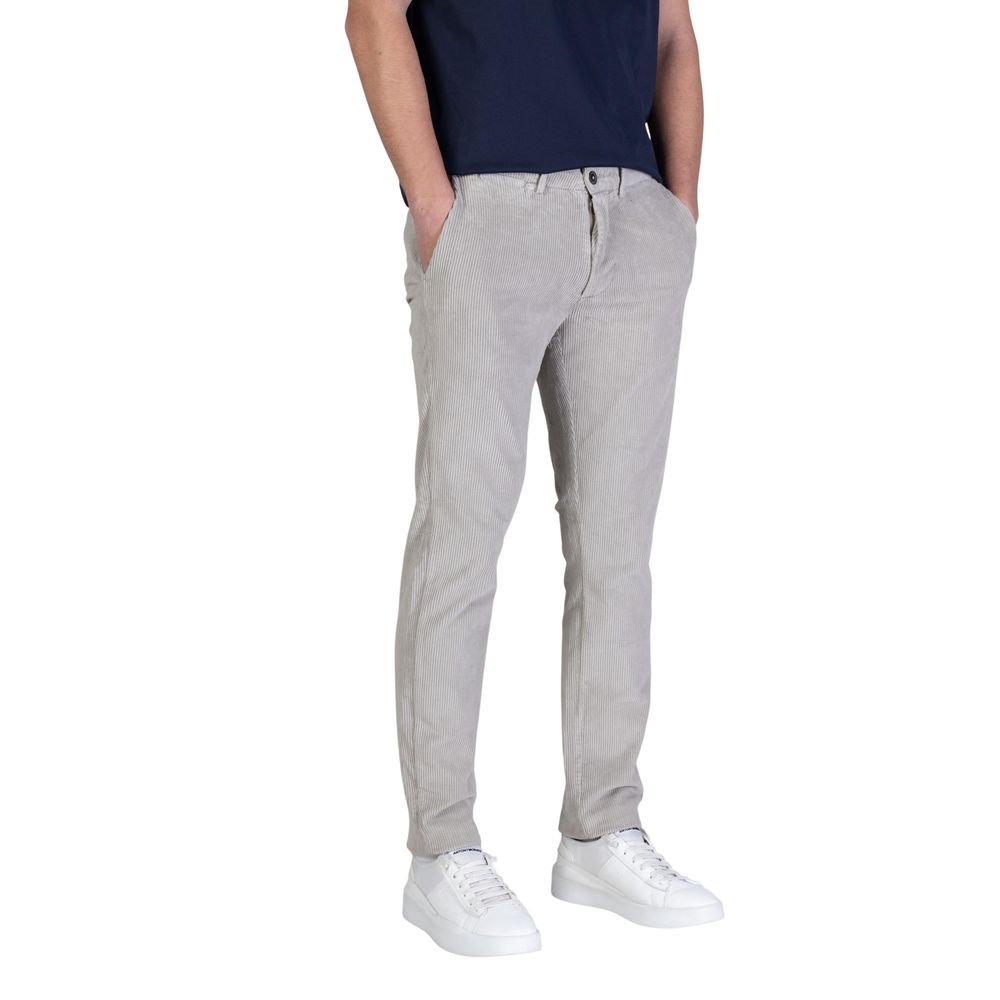 Gray Cotton Casual Pants