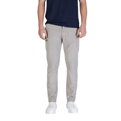 Gray Cotton Casual Pants