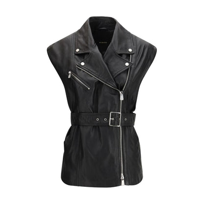 Black Goatskin Sleeveless Jacket
