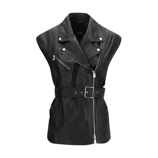 Black Goatskin Sleeveless Jacket