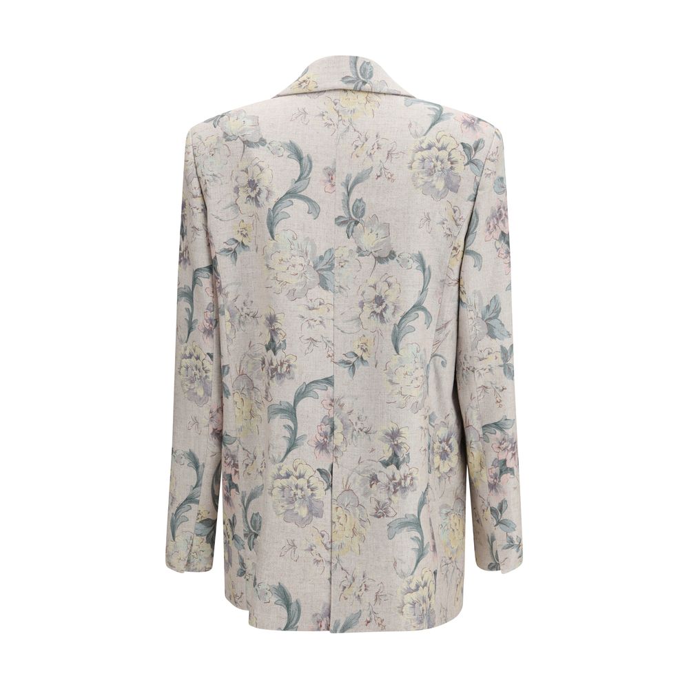 Multicolor Viscose Full-Length Jacket