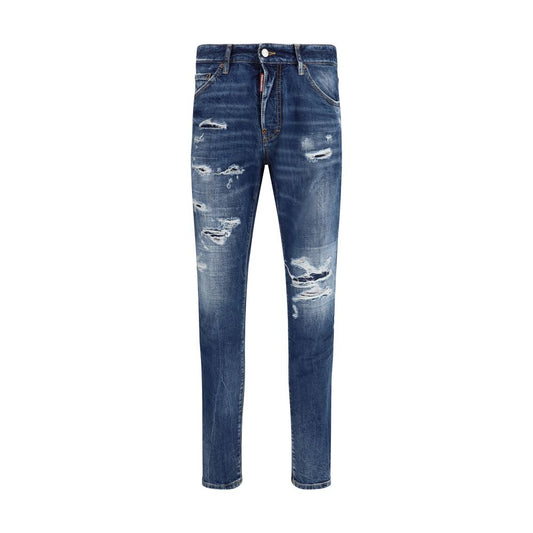Blue Cotton Slim Fit Jeans