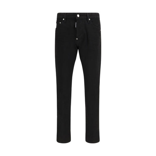 Black Cotton Slim Fit Jeans