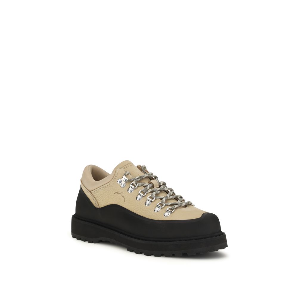 Beige Calf Leather Bos Taurus Lace-Up Boots