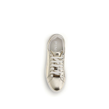 Gold Calf Leather Bos Taurus Platform Sneakers