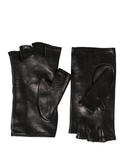 Women Black Embellished Wrist Length Mitten Gloves