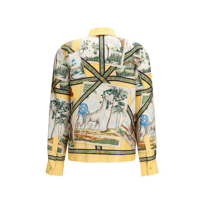 Bicolor Silk Pattern Shirt