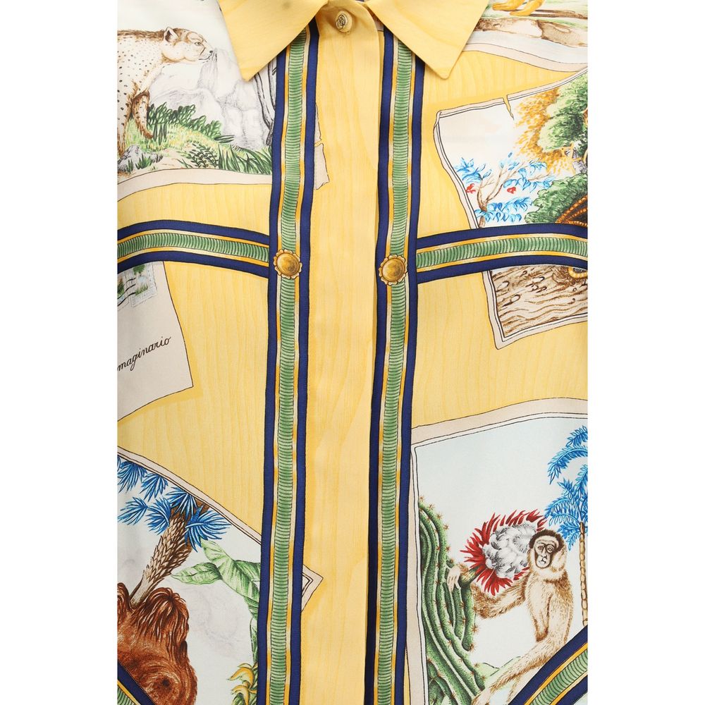 Bicolor Silk Pattern Shirt