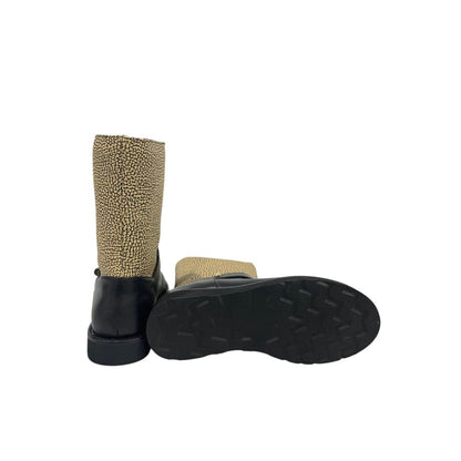 Beige Leather Women Boot