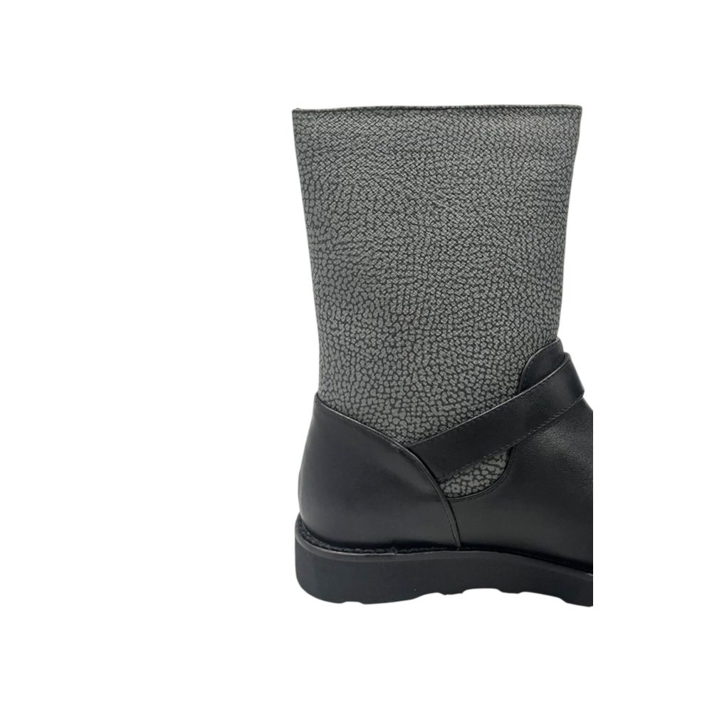 Grey Leather Women Boot