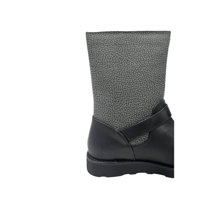 Grey Leather Women Boot