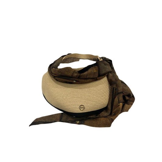 Beige Papier Women Hat With Scarf