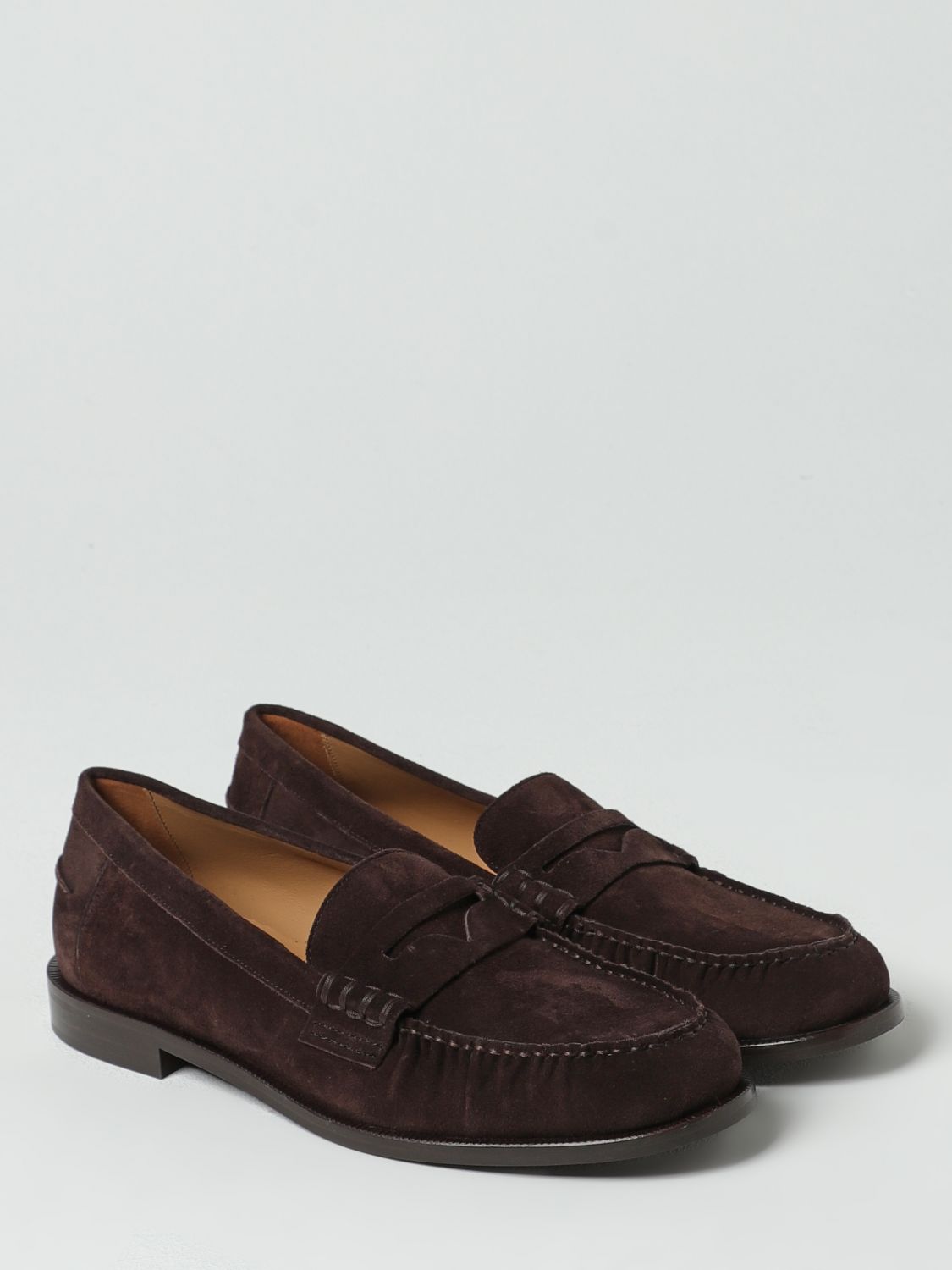 Brown Suede Leather Slip-On Loafers