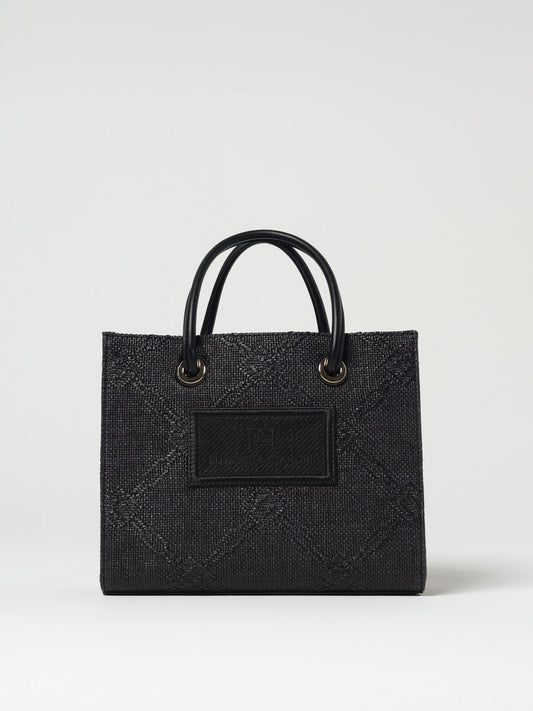 Black Synthetic Tote Bag