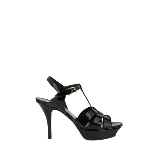 Black Calf Leather Bos Taurus Stiletto Heel Sandals