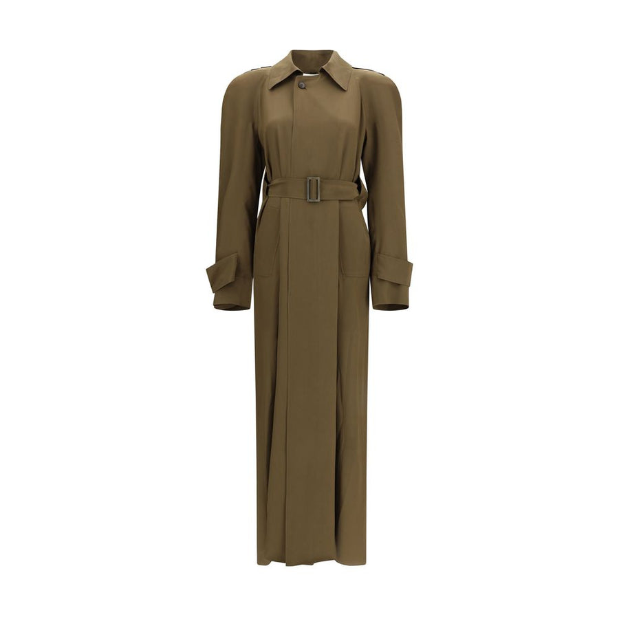 Bicolor Silk Trench Coat