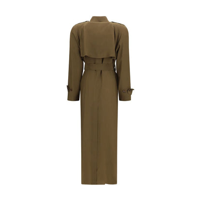 Bicolor Silk Trench Coat