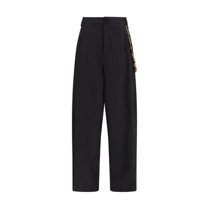 Black Cotton Casual Pants