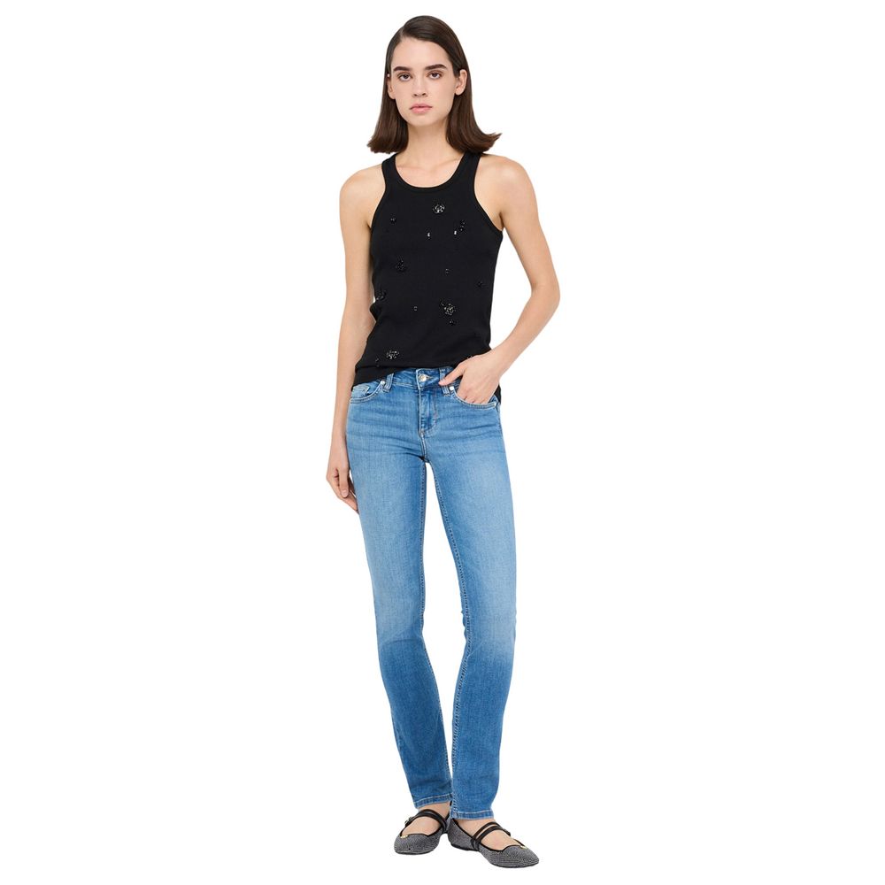 Light Blue Cotton Skinny Jeans