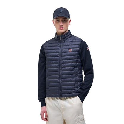 Blue Polyamide Sleeveless Jacket