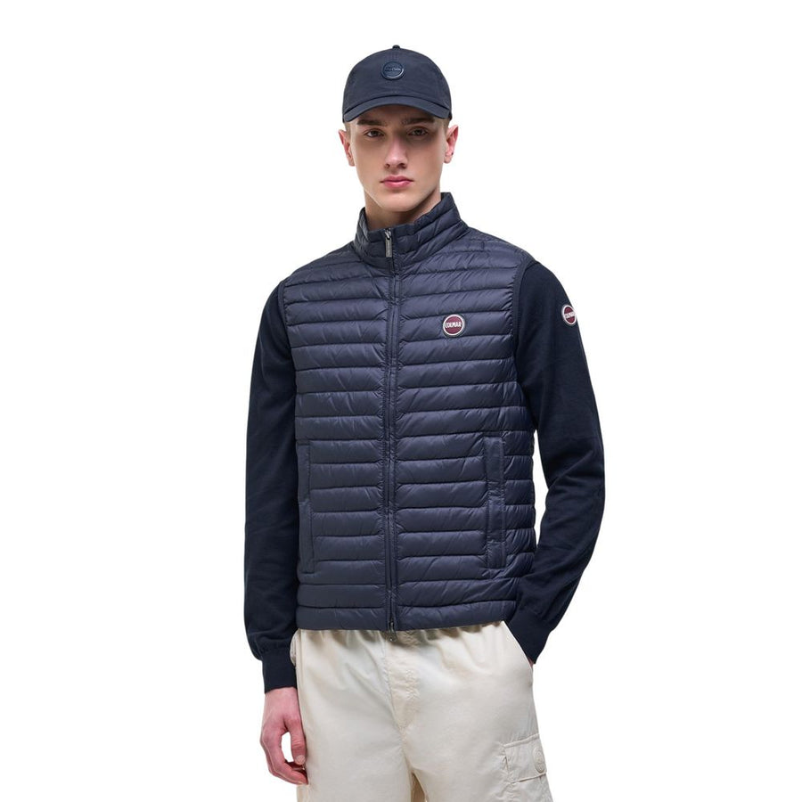 Blue Polyamide Sleeveless Jacket