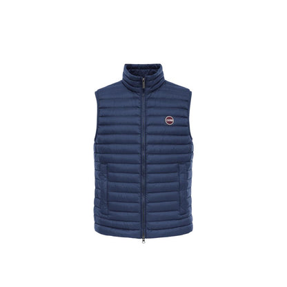 Blue Polyamide Sleeveless Jacket