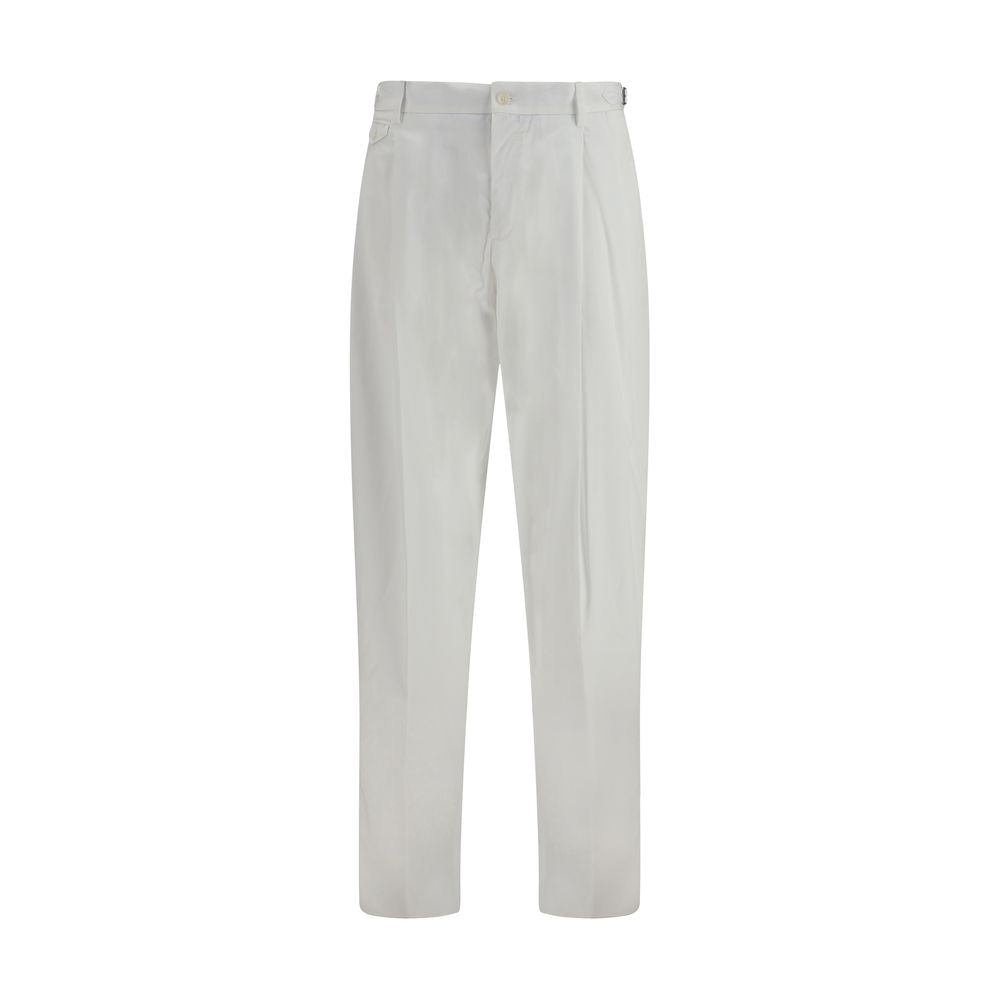 White Cotton Casual Pants