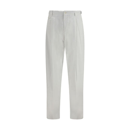 White Cotton Casual Pants