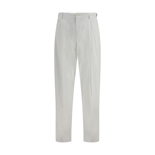 White Cotton Casual Pants