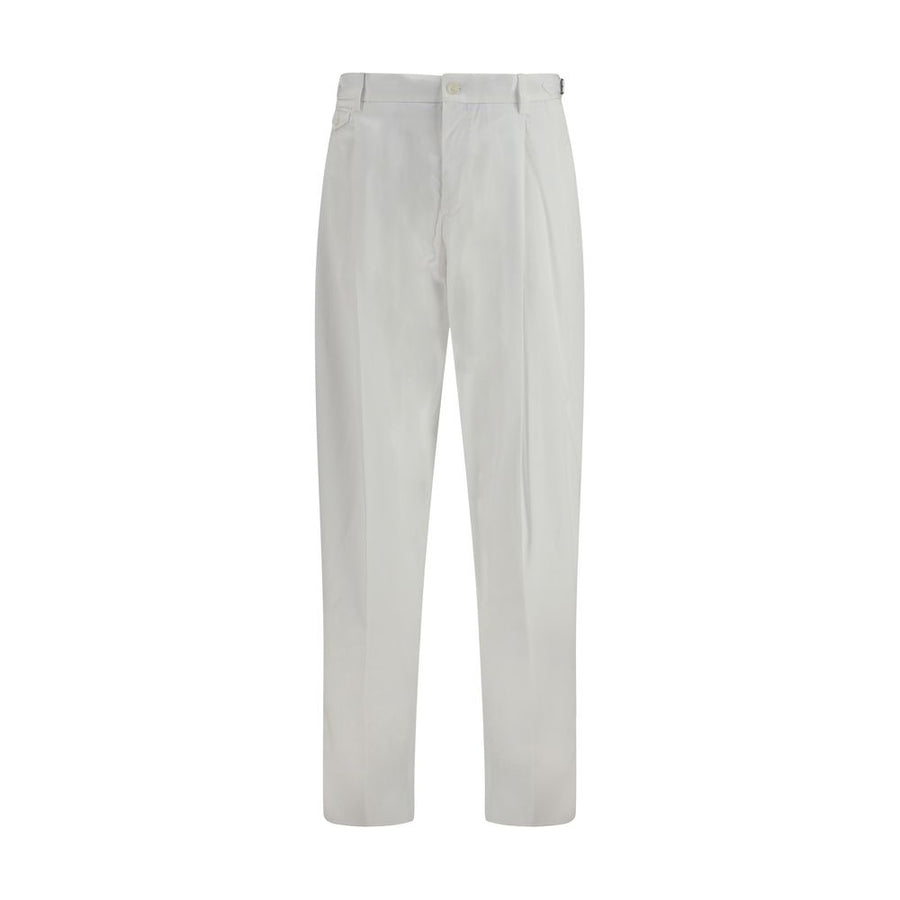 White Cotton Casual Pants