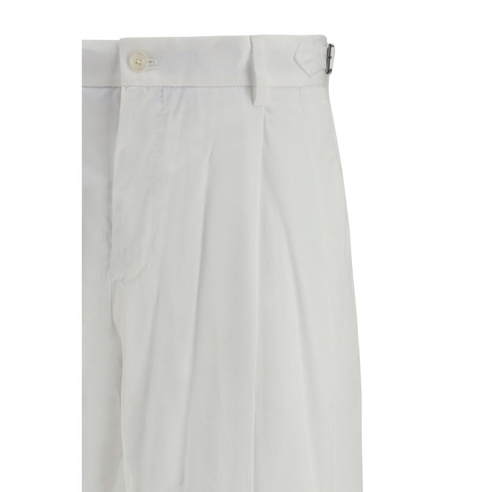 White Cotton Casual Pants