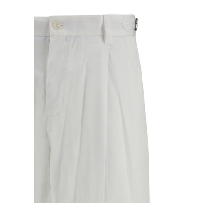 White Cotton Casual Pants