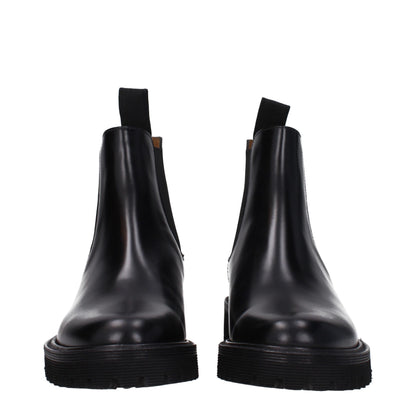 Black Leather Ankle Boots