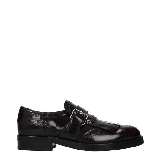 Red Leather Slip-On Loafers