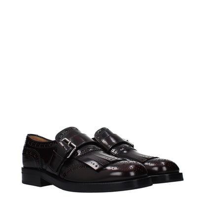 Red Leather Slip-On Loafers