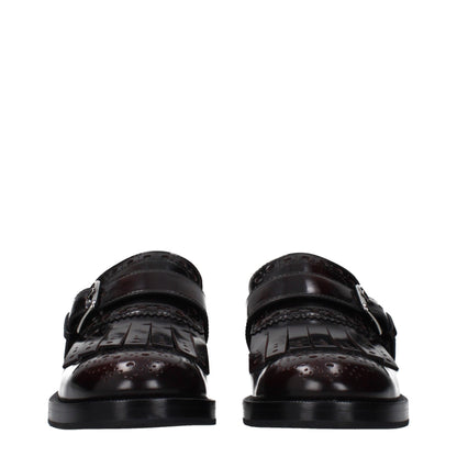 Red Leather Slip-On Loafers