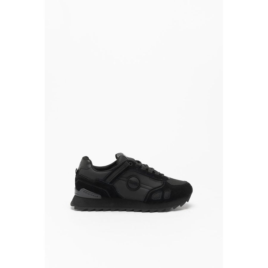 Black Leather Athletic Sneakers