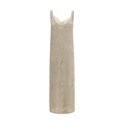 Beige Linen Casual Dress